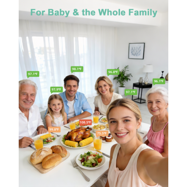 Ear Thermometer, Accurate Digital Baby Thermometer with Fever Alarm, Infrared Thermometer for Ear, Forehead & Touchless, Thermometer for Adults & Kids-Yellow 1pack