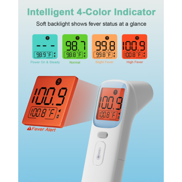 Ear Thermometer, Accurate Digital Baby Thermometer with Fever Alarm, Infrared Thermometer for Ear, Forehead & Touchless, Thermometer for Adults & Kids-Blue 2packs