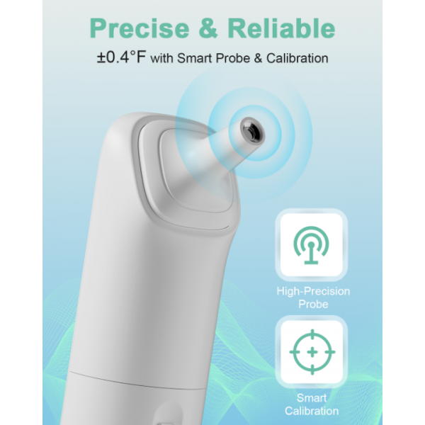 Ear Thermometer, Accurate Digital Baby Thermometer with Fever Alarm, Infrared Thermometer for Ear, Forehead & Touchless, Thermometer for Adults & Kids